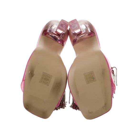NEW Cult Gaia LANA Sandal Pink Crystal Heel Rhinestone Tassels Size IT 35 US 5 - Picture 5 of 5